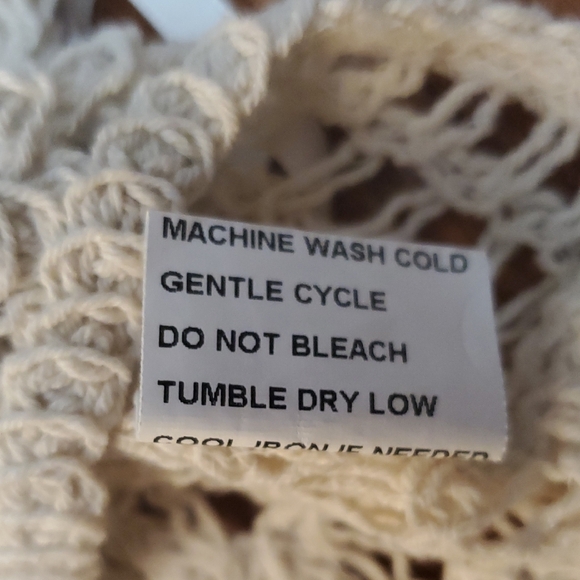 Rebellion Again Crochet Crop Tank Top Sunflowers‎ Cream M Button Cottagecore - Picture 7 of 10